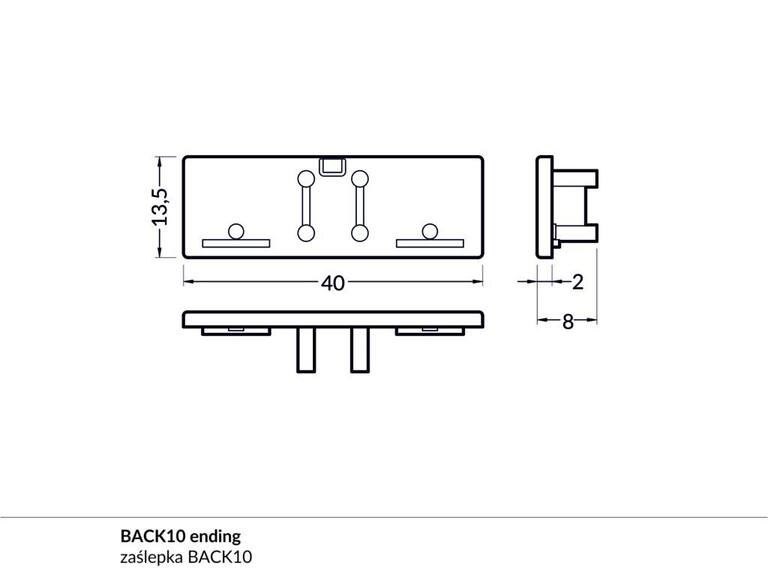 Koncovka WIRELI BACK10 šedá, pár