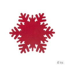 Podtácek polyester VLOČKA pr. 13,5 cm červená 6 ks