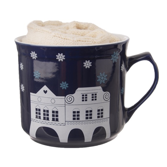 Hrnek ker. vařák DOMKY 0,5 l+ponožky modrá