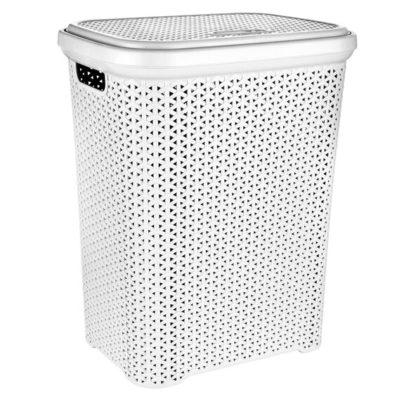 Koš prád. víko UH RATAN Hobby 55 l bílá