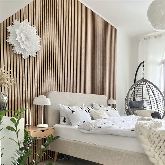 Dekorační obkladový SLAT panel akustic Dub Klasik MDF Natur 300