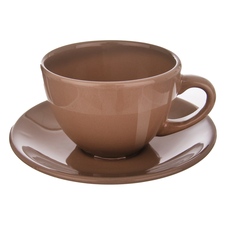 Hrnek ker.+podšálek ALFA 0,25 l hnědá