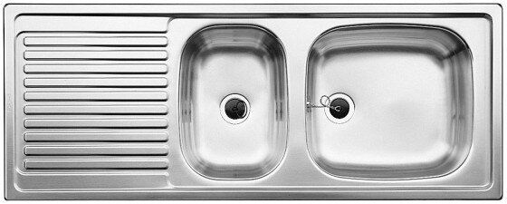 Dřez s odkapem BLANCO Top EZS 11x4 přírodní lesk bez excentru