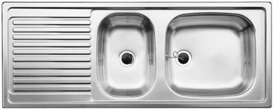 Dřez s odkapem BLANCO Top EZS 11x4 přírodní lesk bez excentru