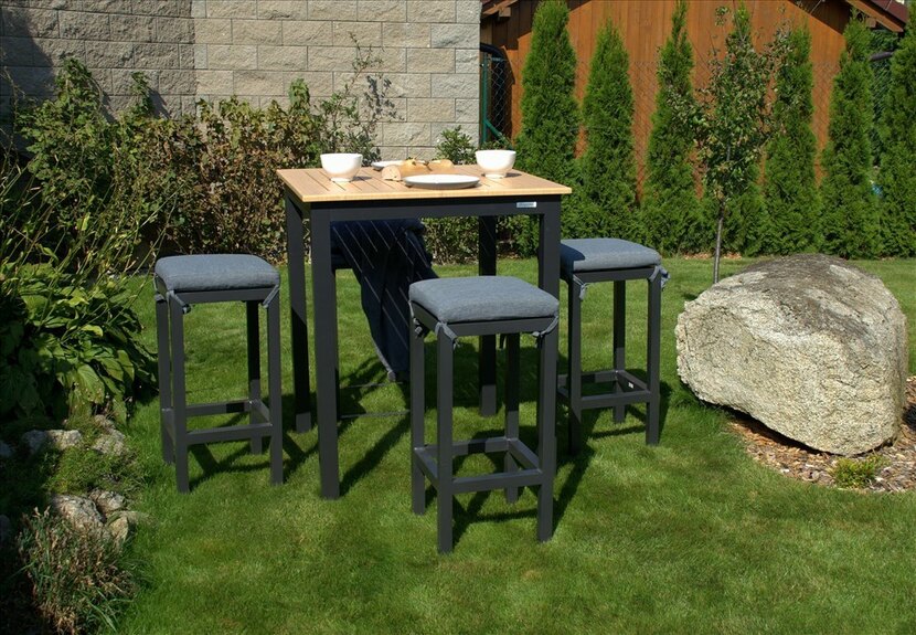 EXPERT WOOD antracit - gastro barový hliníkový stůl 90x90x110cm