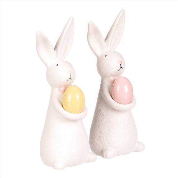 Zajíc s vajíčkem - porcelán, menší, mix 2 druhů, cena za 1 ks