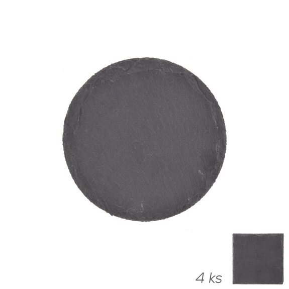 Podtácek břidlice 10x10 cm 4 ks mix, náhr. 710844
