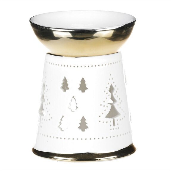 Aroma lampa, porcelánová. Zlato-bílá barva.