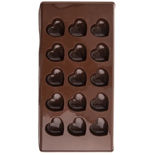 Forma silikon čokoláda srdce 15 hnědá