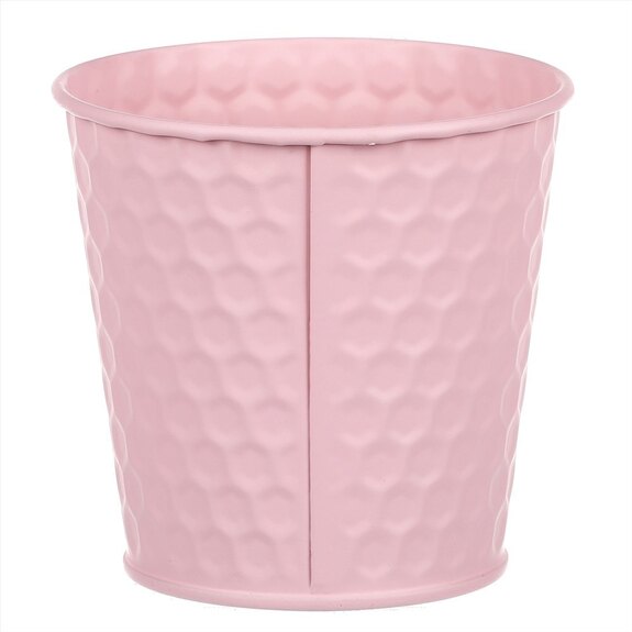 Obal kovový v růžové barvě.