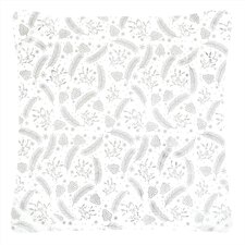 Polštář sametový s výplní - stříbrný vánoční vzor, 100% polyester, 45 x 45 cm.