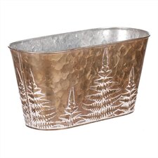 Truhlík z kovu na květiny s kapradím OK6365