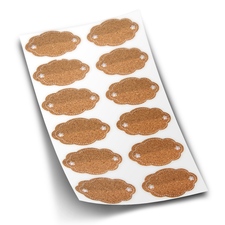 Samolepky korek na kořenky ovál prázdné 12