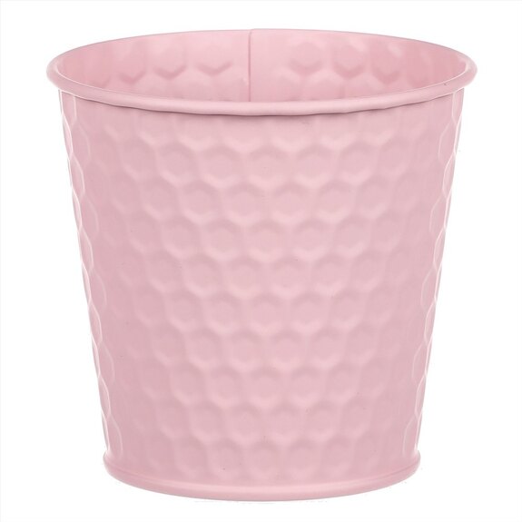 Obal kovový v růžové barvě.