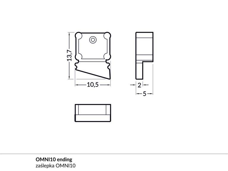 Koncovka WIRELI OMNI10 šedá, pár