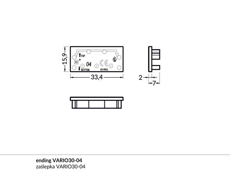 Koncovka WIRELI VARIO30-04 bílá, pár