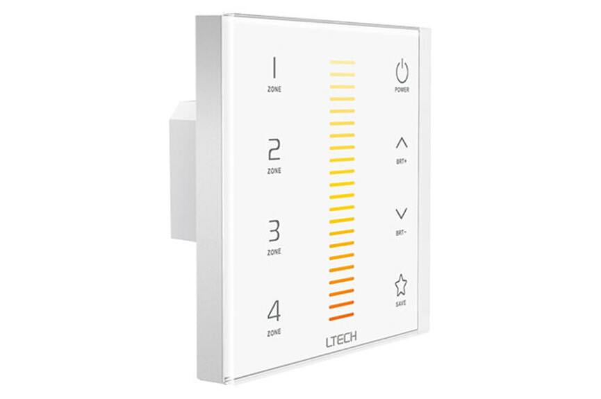 Dotykový čtyřzónový ovladač CTA na stěnu RF+DMX512