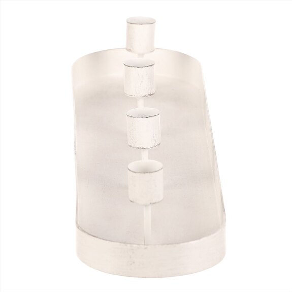 Svícen kovový - na 4 kónické svíčky, oválný, barva bílá.