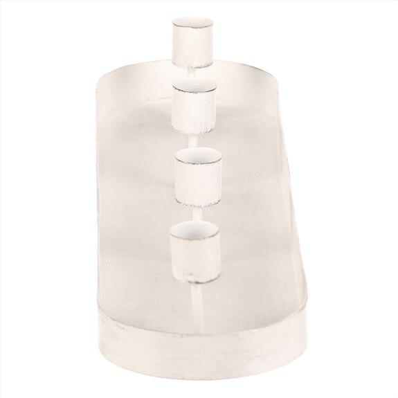 Svícen kovový - na 4 kónické svíčky, oválný, barva bílá.