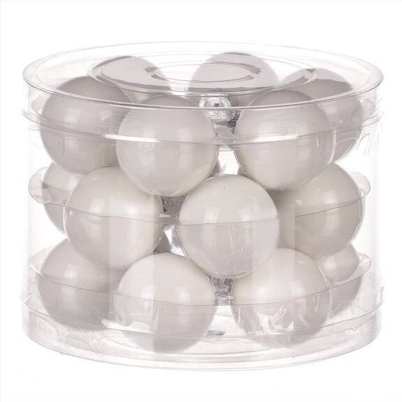 Ozdoby skleněné, barva bílá, pr.4 cm,