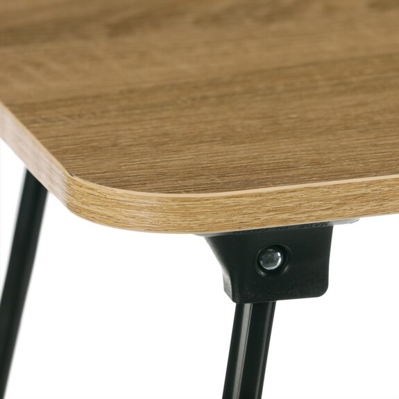 Skládací stolek na notebook, dekor dub, černý kov