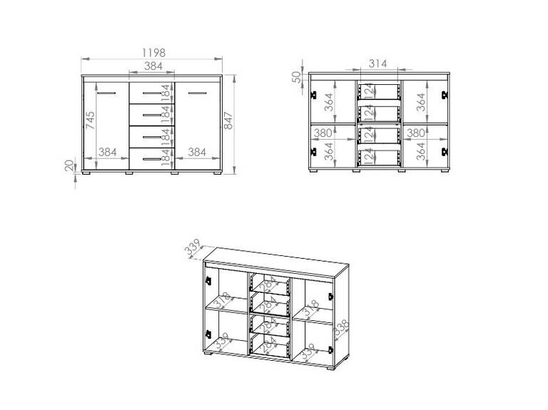 ANDY 14 -komoda 2D4S
