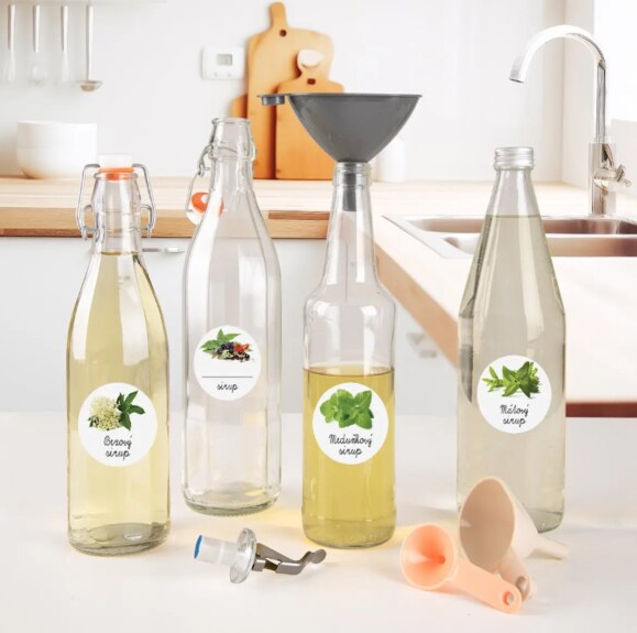 Samolepky na láhve Meduňkový sirup 18 CZ