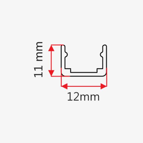 Montážní úchyt (LED NEON 10x10 MM) hliník, ks