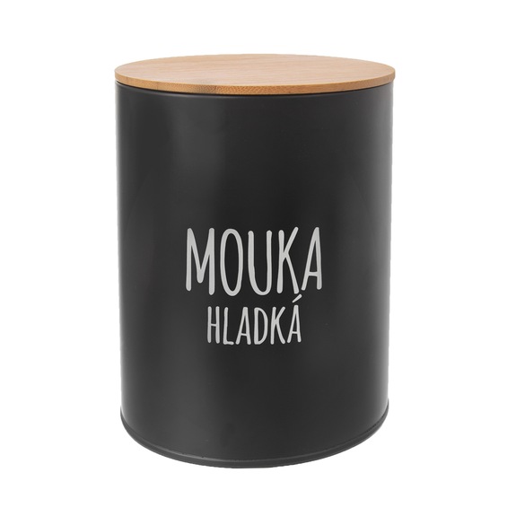 Dóza plech/bambus pr. 13 cm Mouka hladká BLACK CZ