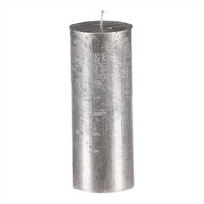 Svíčka sloupcovitá vyšší - parafínový vosk, bez vůně, barva metalická stříbrná.