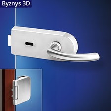 Gina Byznys kování na skleněné dveře OV + 3D nerez