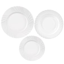 Sada jídelní opál. sklo LUNA vlnky kulatá 18 ks, náhr. 129575