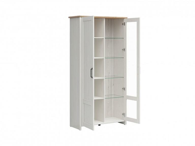 Vitrína LOKSA REG1D1W borovice bílá anderson