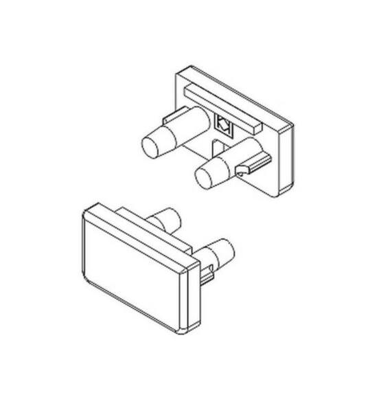 Koncovka WIRELI SLIM8 šedá s otvorem, pár