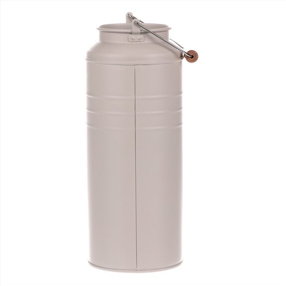 Váza kovová, šedivá barva.