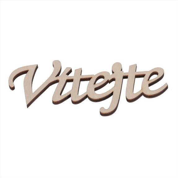 Cedulka "Vítejte", barva přírodní. V sáčku 12ks,