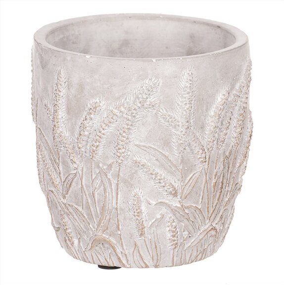 Obal betonový s dekorem obilí, zlatá barva 3ks