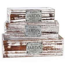 Bedýnky dřevo 3ks patina