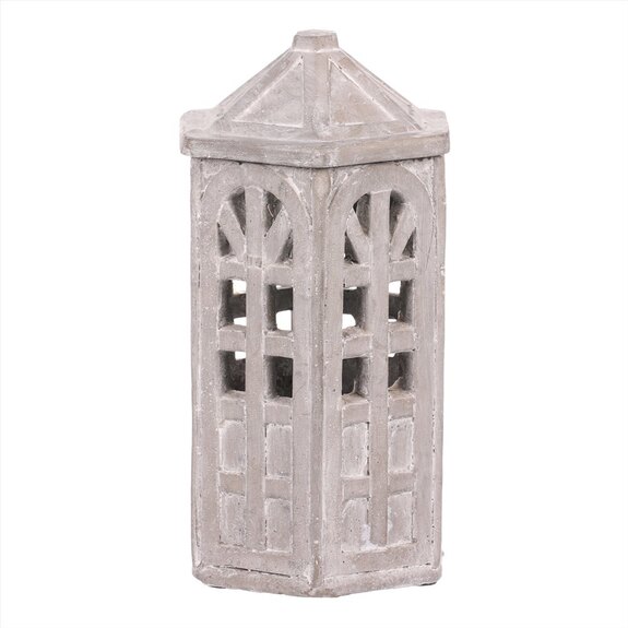 Domek betónový na čajovou svíčku - zahradní svícen.