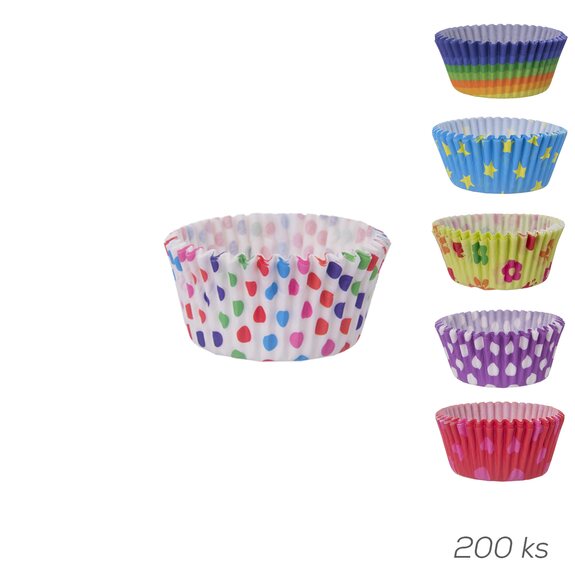 Košík cukrářský papír pr. 2,5 cm/200 ks mix