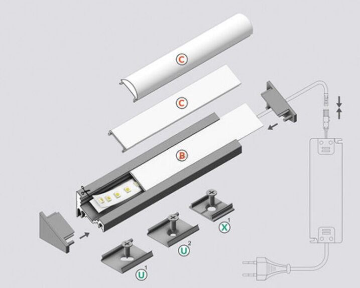 Profil WIRELI60 CORNER BC/UX bílý komaxit 2m (metráž)