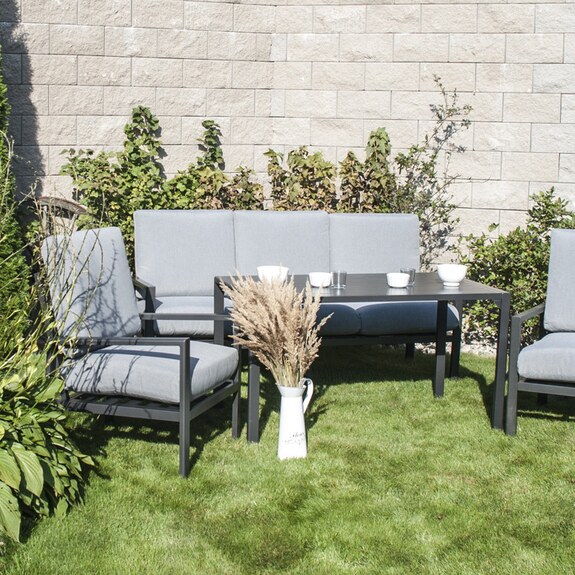 MORISS - zahradní hliníkový stůl 130 x 72 x 55 cm