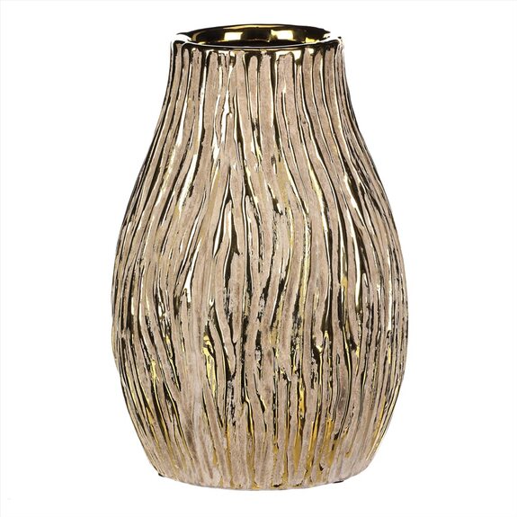 Obal keramický - tvar baňky, barva zlatá