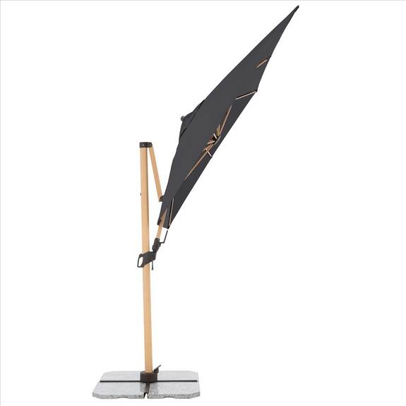 ALU WOOD 220 x 300 cm - výkyvný zahradní slunečník s boční tyčí s ULTRA UV ochranou