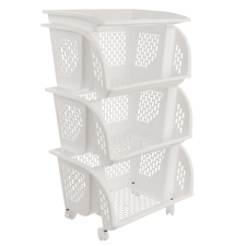 Regál UH 3 patra na kolečkách Chico bílá