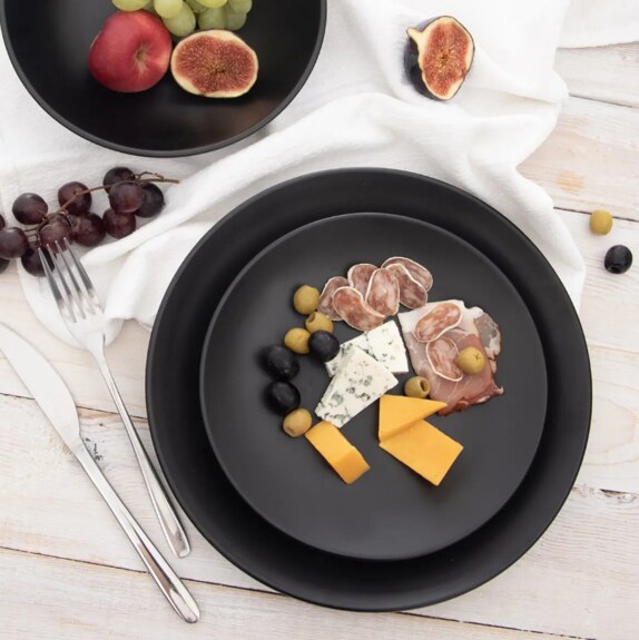 Talíř ker. mělký pr. 27 cm černá