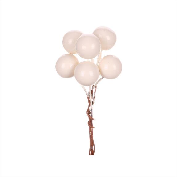 Koule na drátku, bílá barva. Cena za 1sáček (48ks).