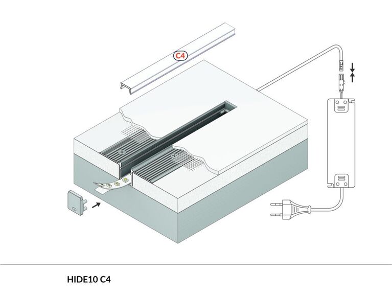 Profil WIRELI HIDE10 C4 stříbrný elox, 2m (metráž)