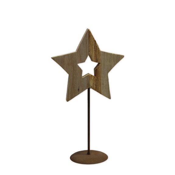 Hvězda dekorace dřevo 29cm