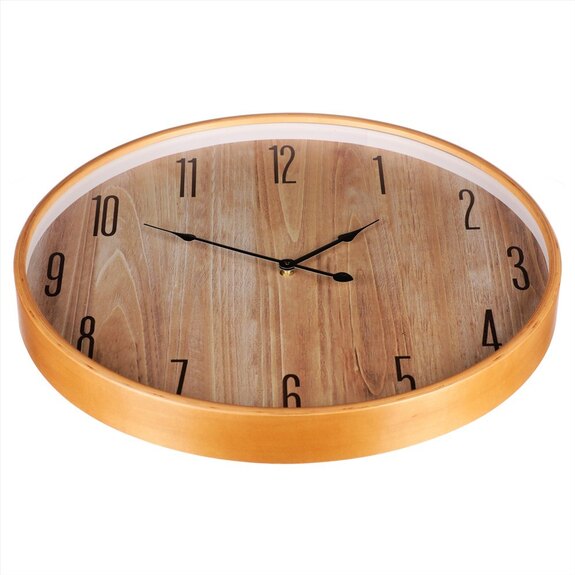 Hodiny nástěnné, MDF s dřevěným rámem, 53cm.